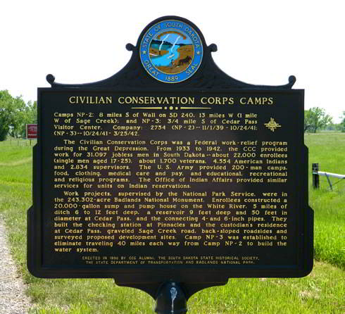 Badlands CCC Camp Waypoint Sign Badlands Camp Waypoint Sign