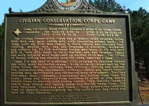 Horse Creek CCC Camp Waypoint Sign Horse Creek CCC Camp Waypoint Sign