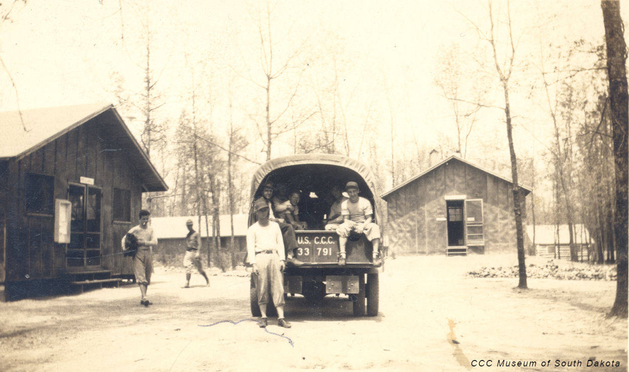 Men and Truck at CCC Camp Lightning Creek Men and Truck at CCC Camp Lightning Creek