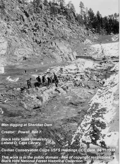 CCC Men Working at Sheridan Dam CCC Men Working at Sheridan Dam