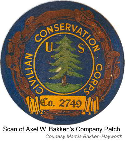 Axel W. Bakken CCC Company Patch Axel W. Bakken CCC Company Patch
