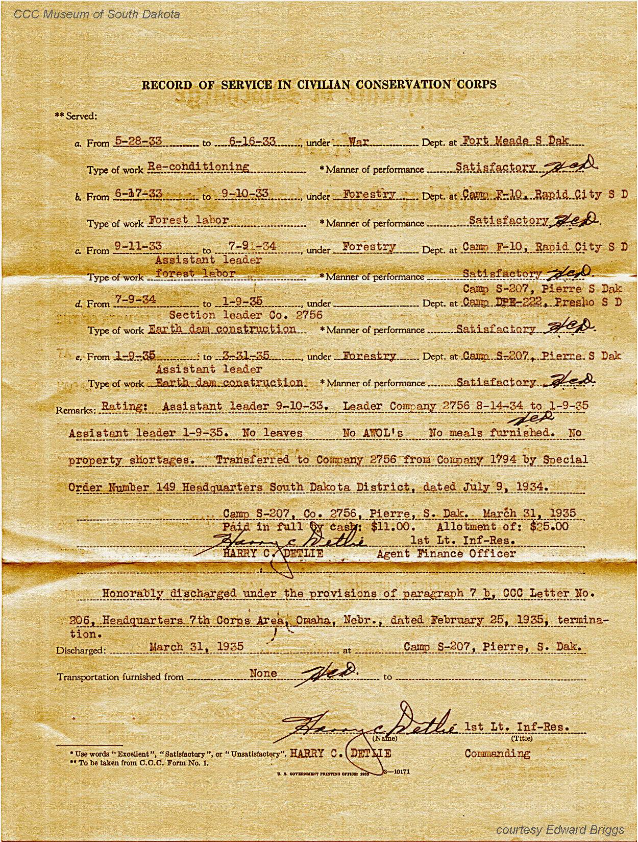 Edward Briggs record Edward Briggs record