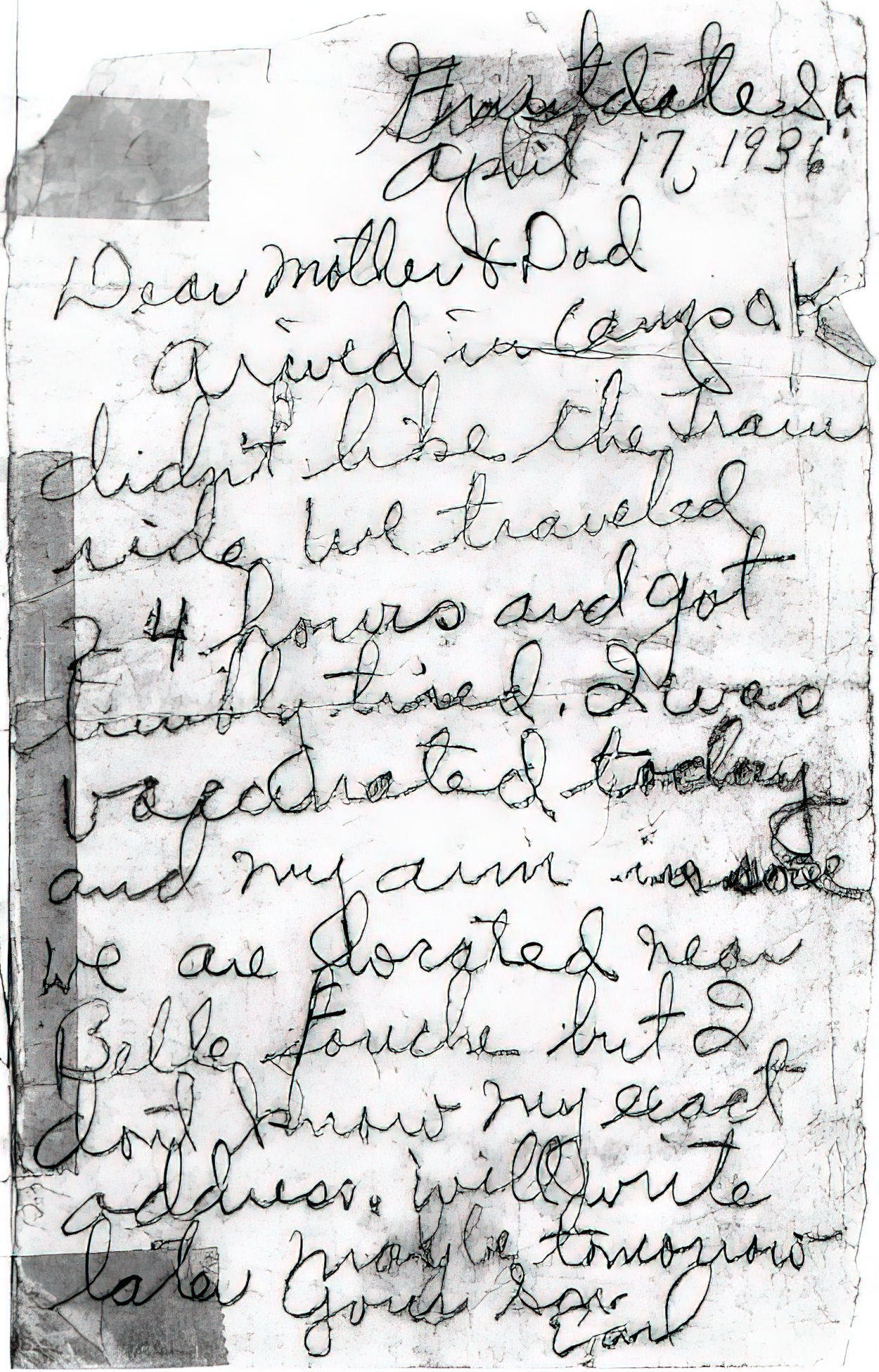 Earl Drake letter home