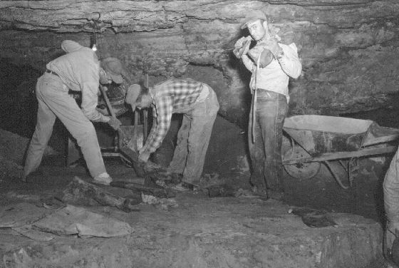 CCC men working in cave
