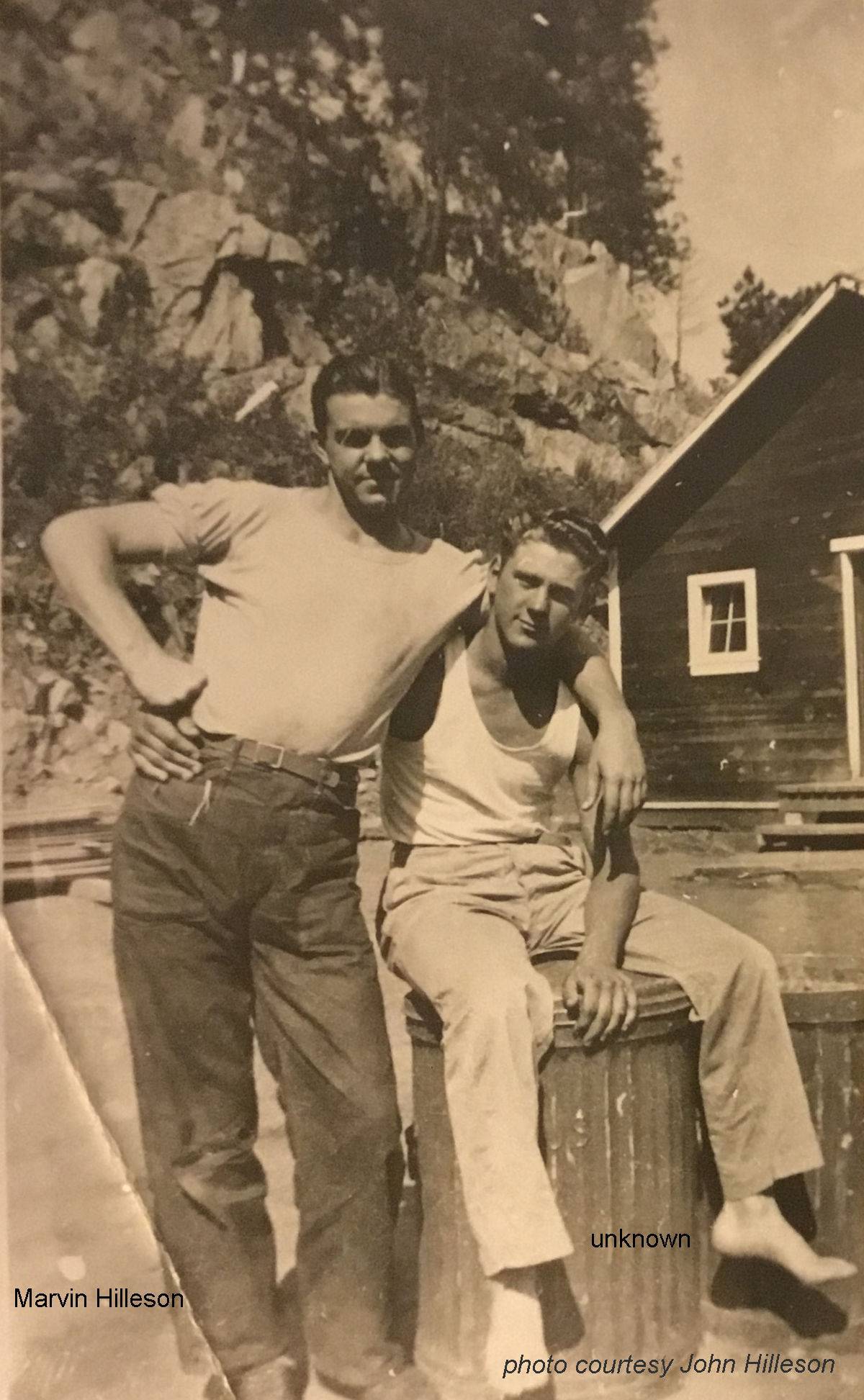 Marvin Hilleson and unknow man Camp Roubaix, Co. 792 Marvin Hilleson and unknow man Camp Roubaix, Co. 792