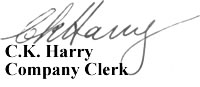 C.K. Harry Company Clerk C.K. Harry Company Clerk