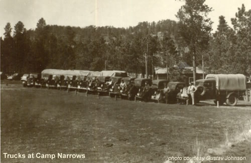 Trucks at CCC Camp Narrows Trucks at CCC Camp Narrows
