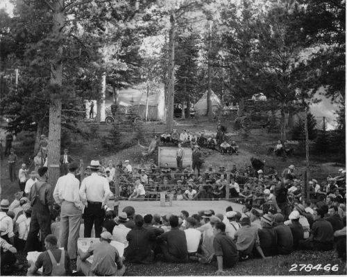 CCC enrollees boxing match at Camp Roubaix