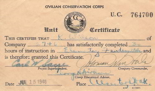 Kenneth Wilson Unit Certificate Kenneth Wilson Unit Certificate