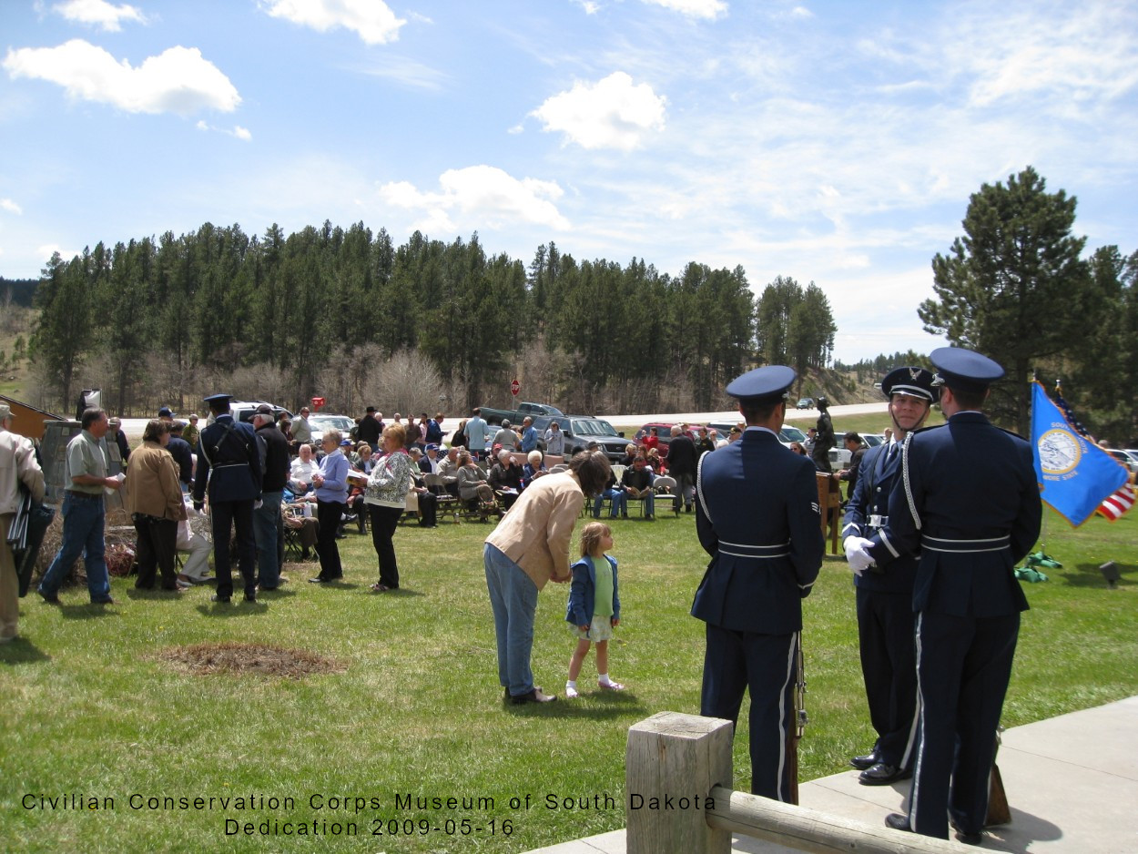 dedication crowd begins to gather