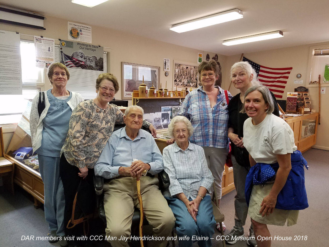DAR members visit with Jay and Elaine Hendrickson