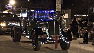 Goens CCC truck in Christmas parade Goens CCC truck in Christmas parade