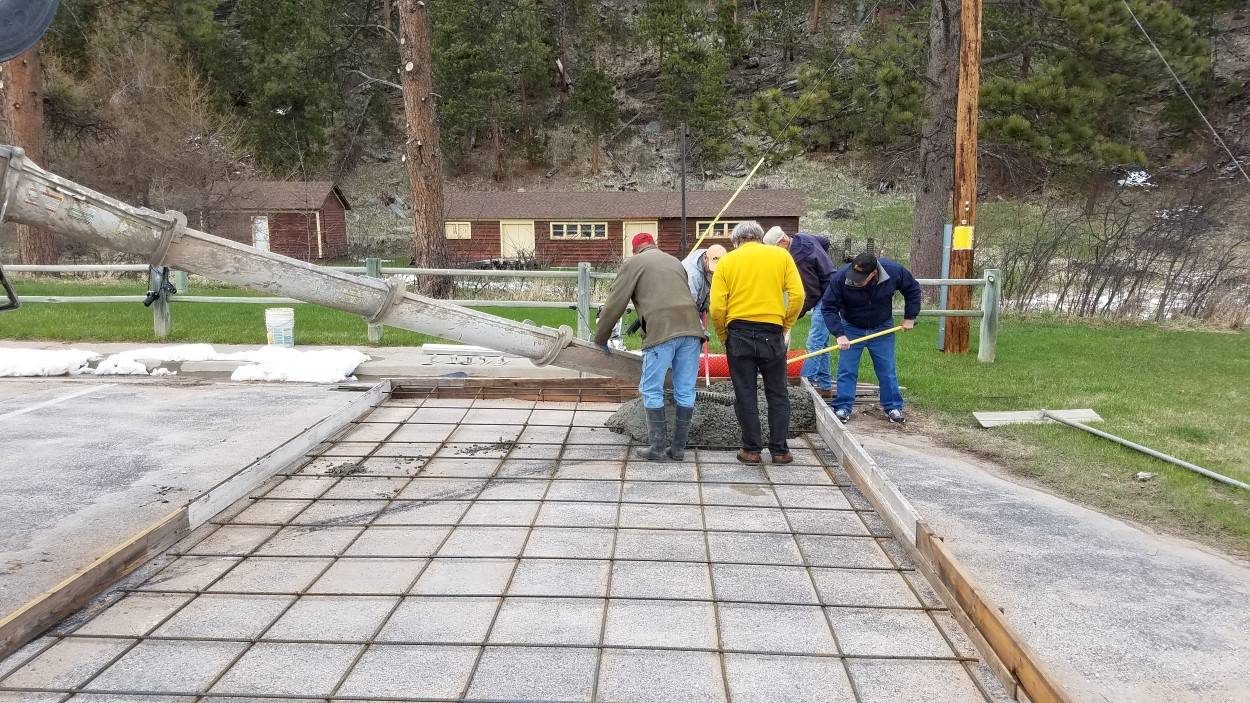 The team works the Concrete