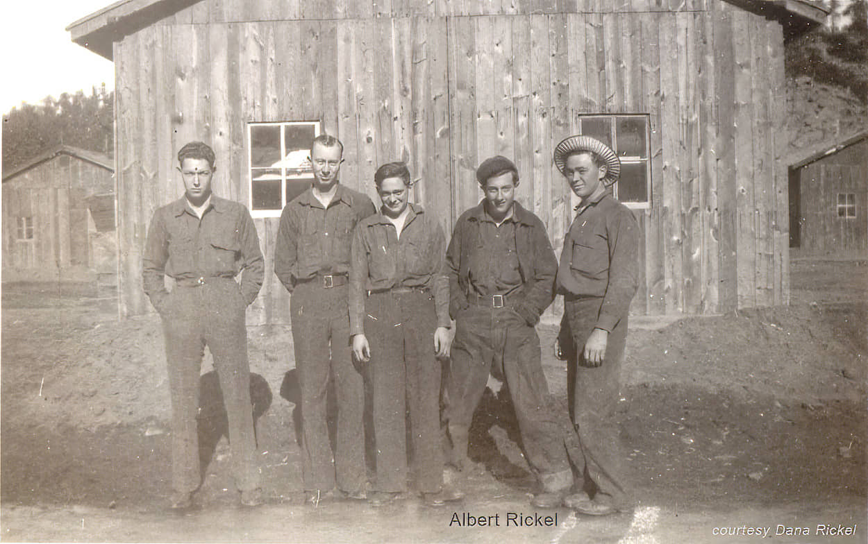 Albert Rickel with group of men