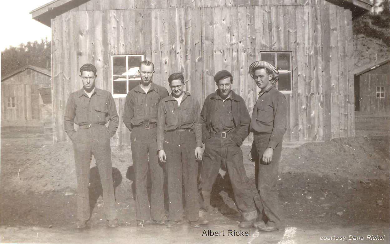 Albert Rickel with group of men