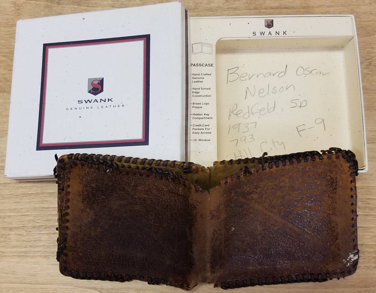 Billfold that belonged to Bernard Oscar Nelson Billfold that belonged to Bernard Oscar Nelson
