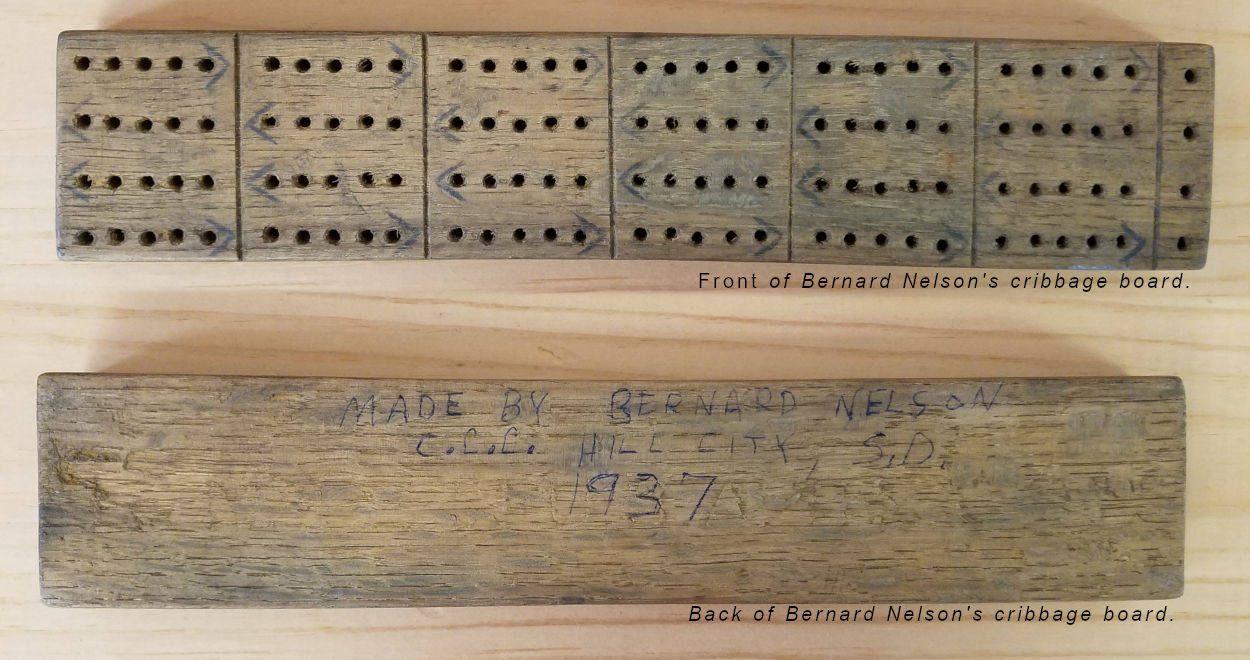 Cribbage board that belonged to Bernard Oscar Nelson Cribbage board that belonged to Bernard Oscar Nelson