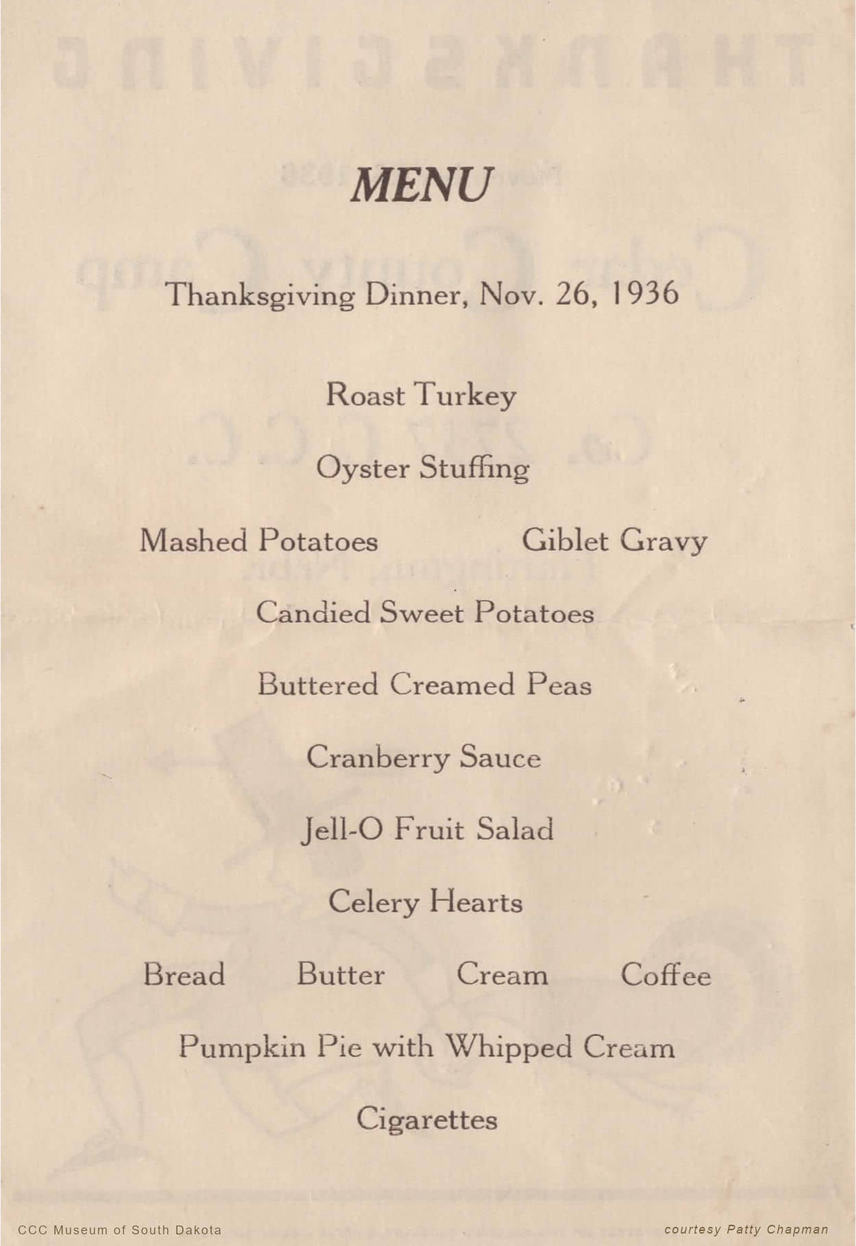 Roast Turkey Thanksgiving 1936