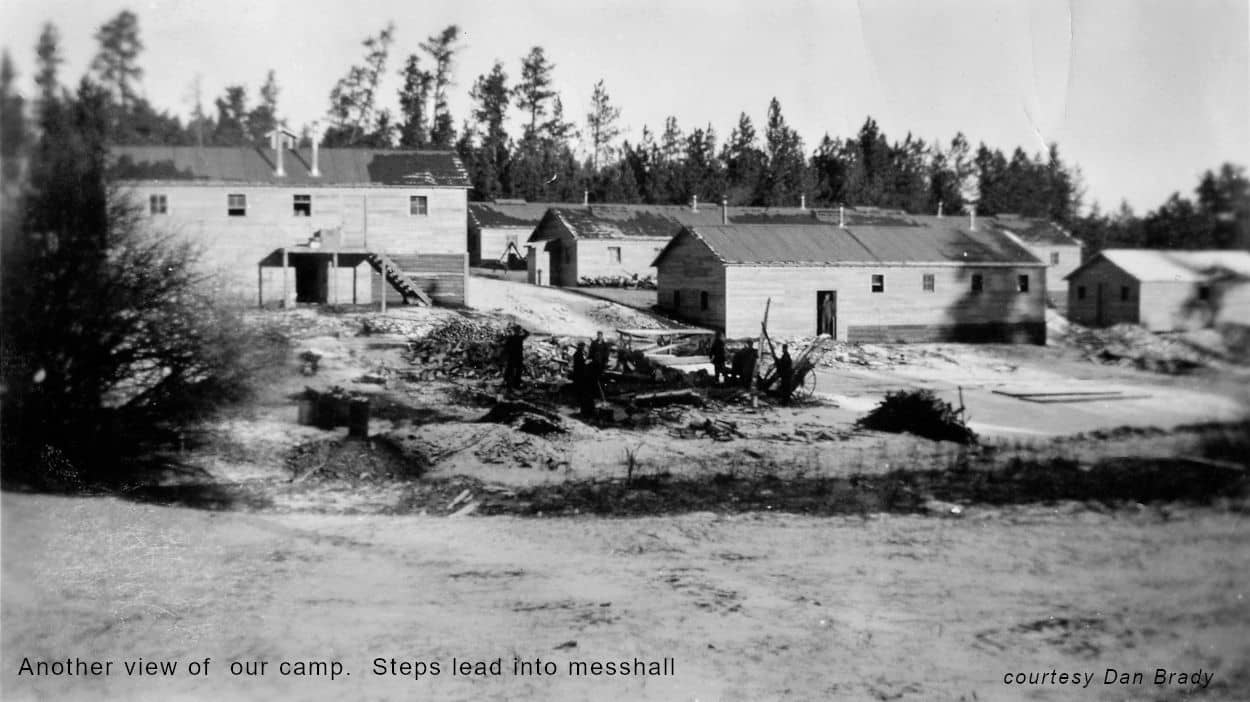 Another view of our camp. Steps lead into messhall