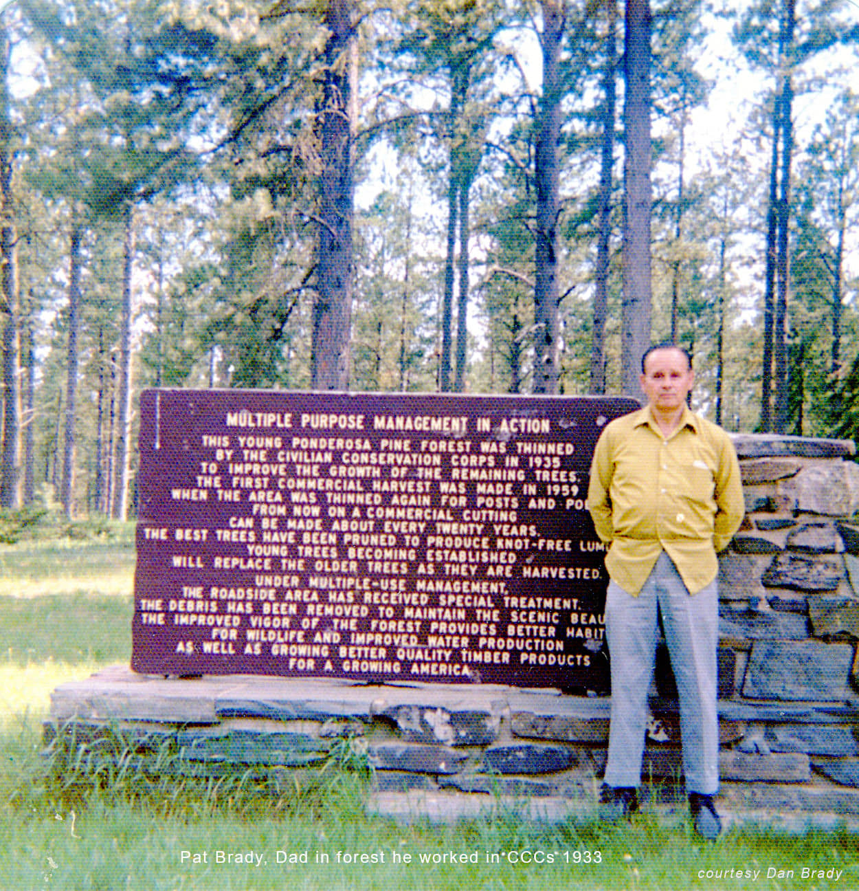 Pat Brady in forest he worked in CCC 1933