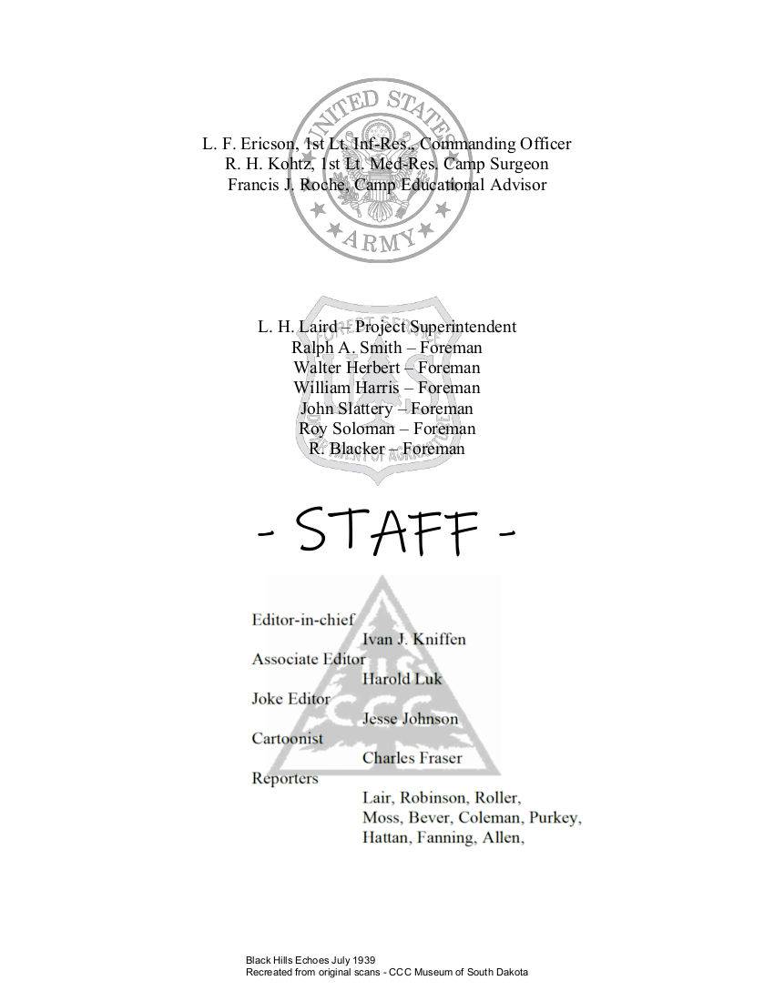 July 1939 Black Hills Echoes