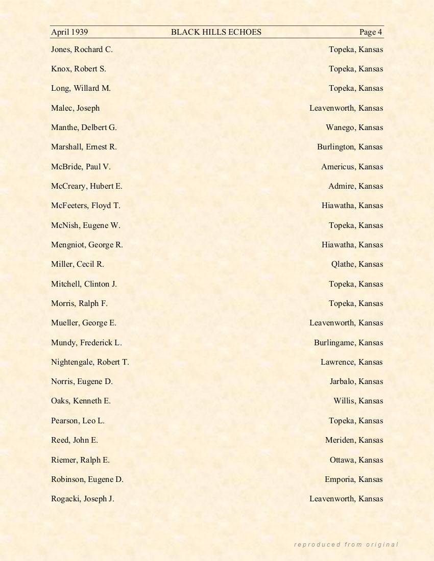 Black Hills Echoes April 1939