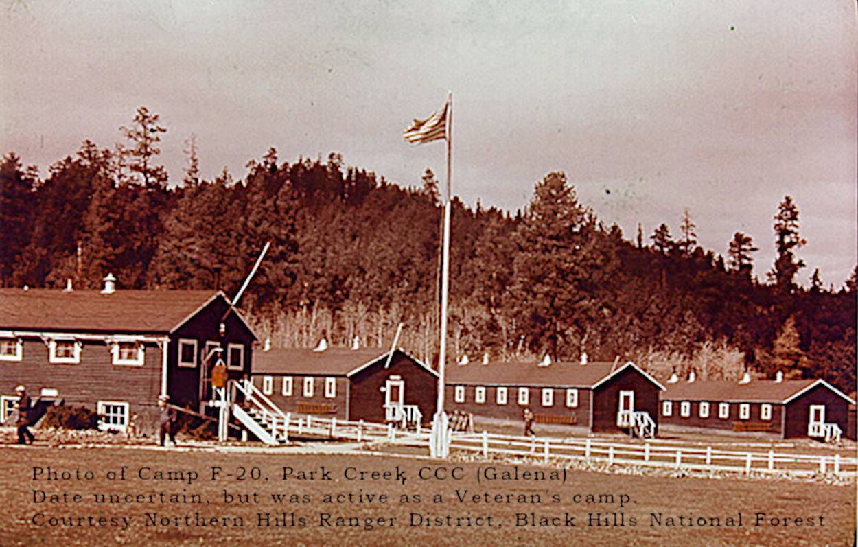 Flag pole at veteran camp