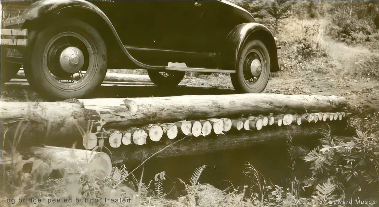 log bridge peeled not treated