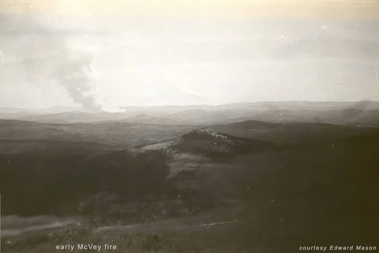 McVey fire in the distance