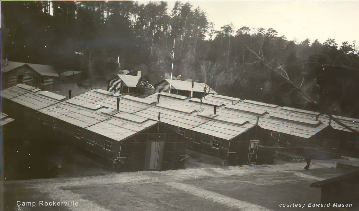 camp buildings close together
