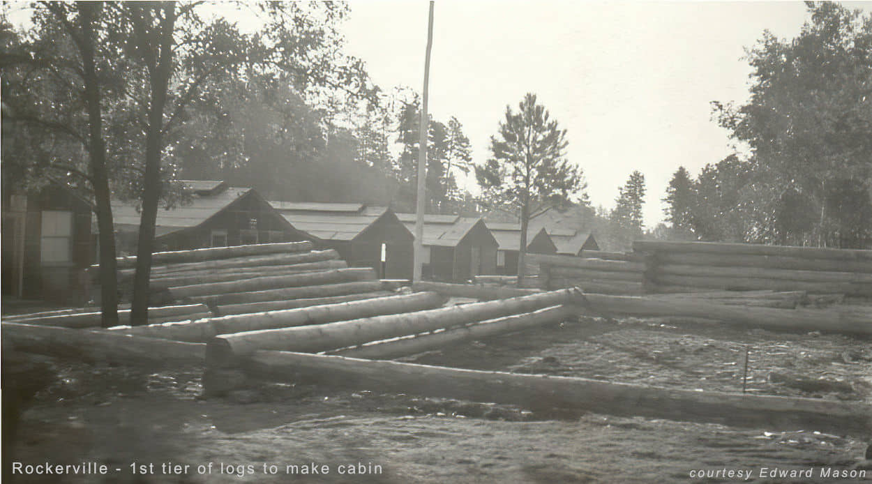 1st tier of logs for cabin