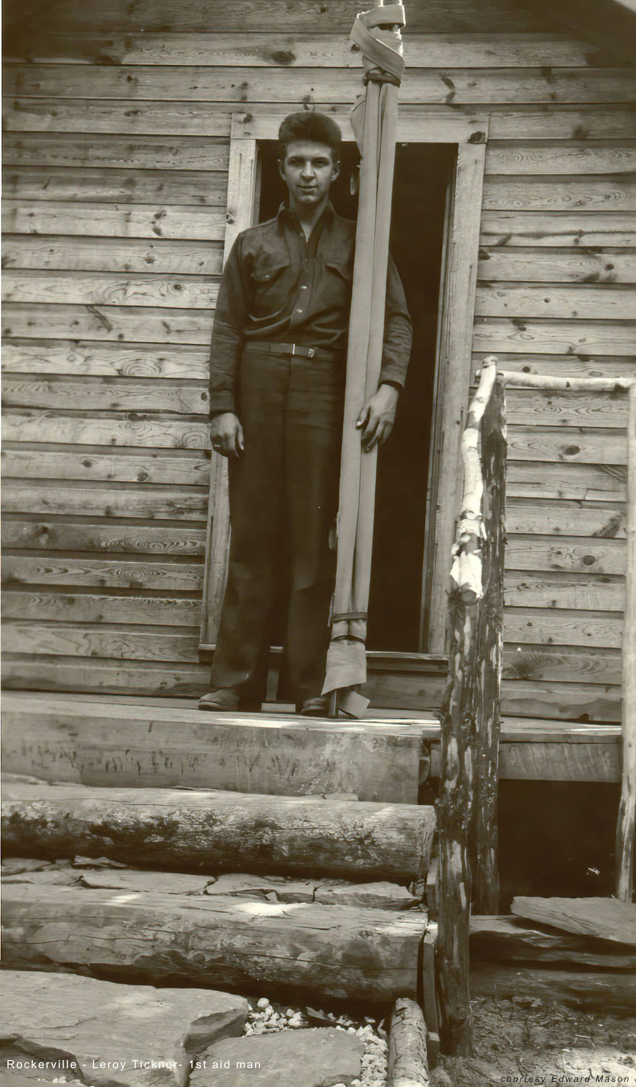 Leroy Ticknor in doorway