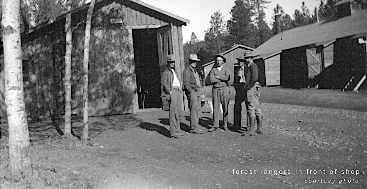 forest rangers in front of shop forest rangers in fron of shop