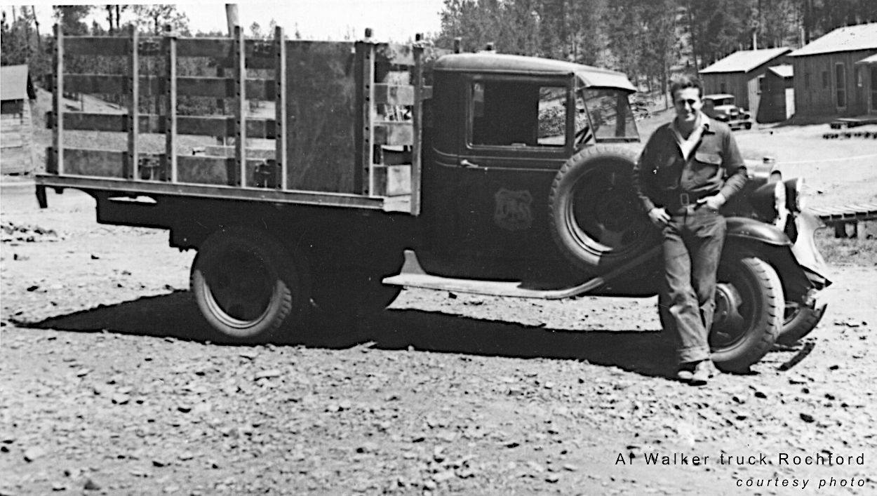 Al Walker standing by CCC truck Al Walker standing by CCC truck