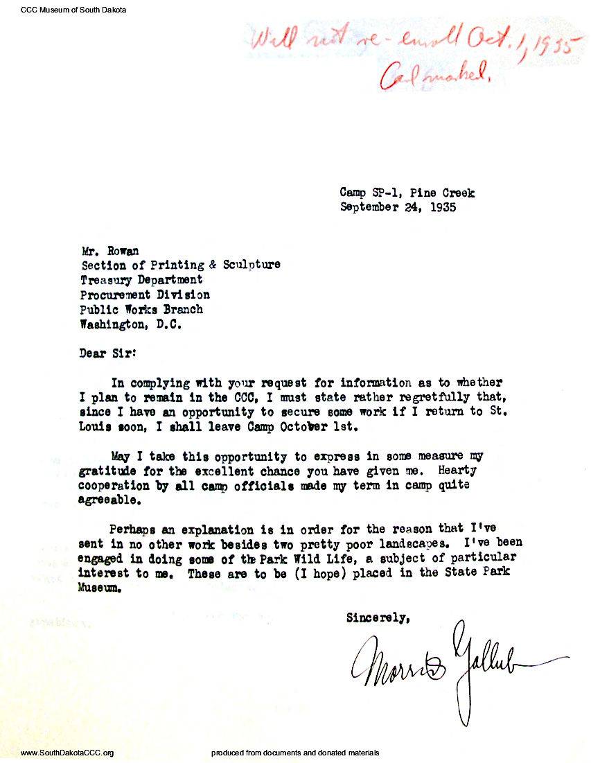 Morris Gollub - CCC Artist