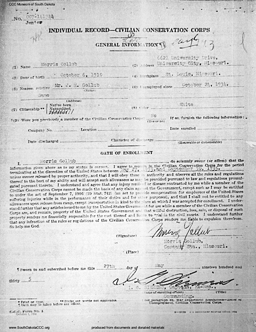 Morris Gollub - CCC Artist