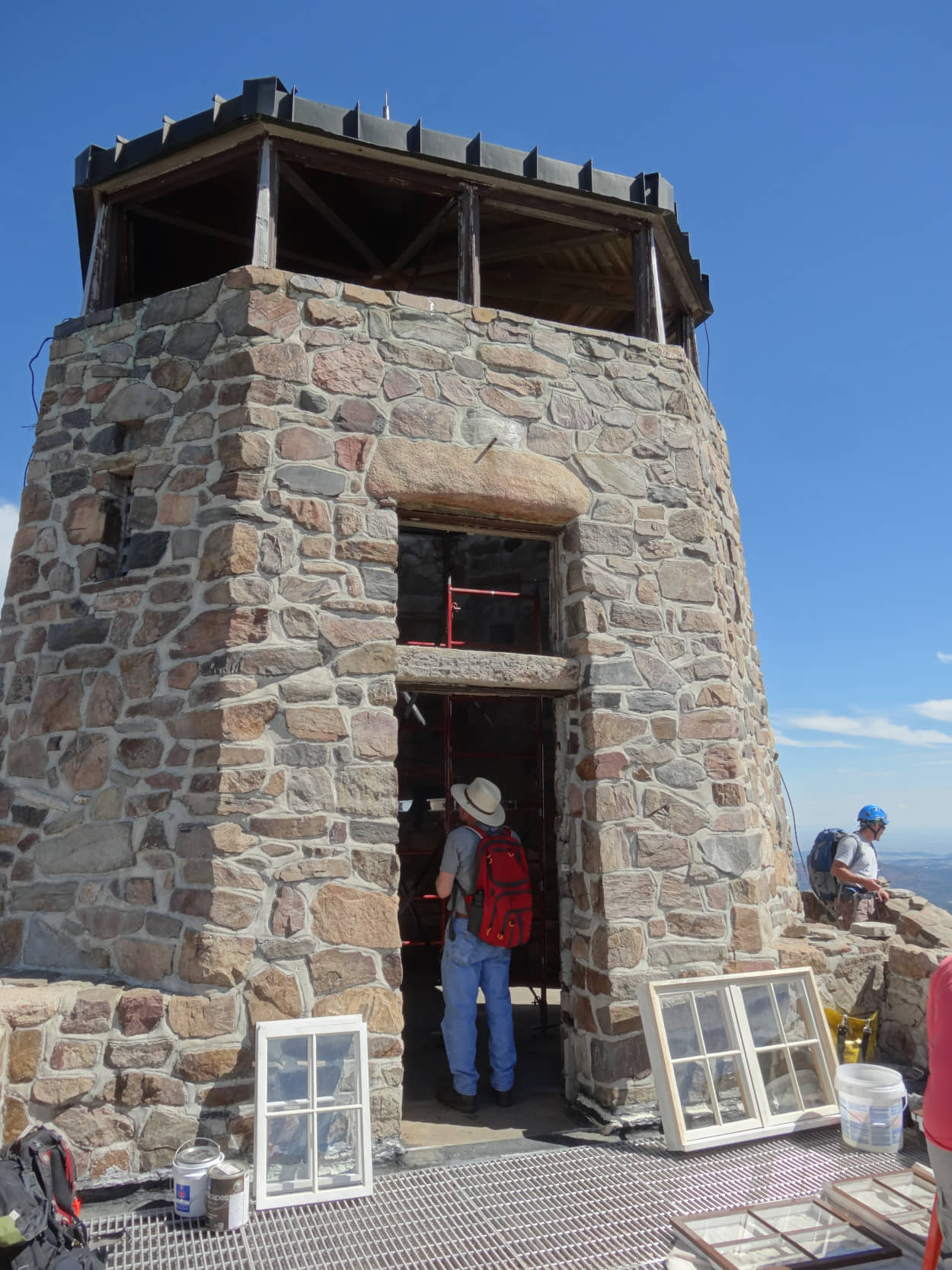 Harney lookout tower and new windows
