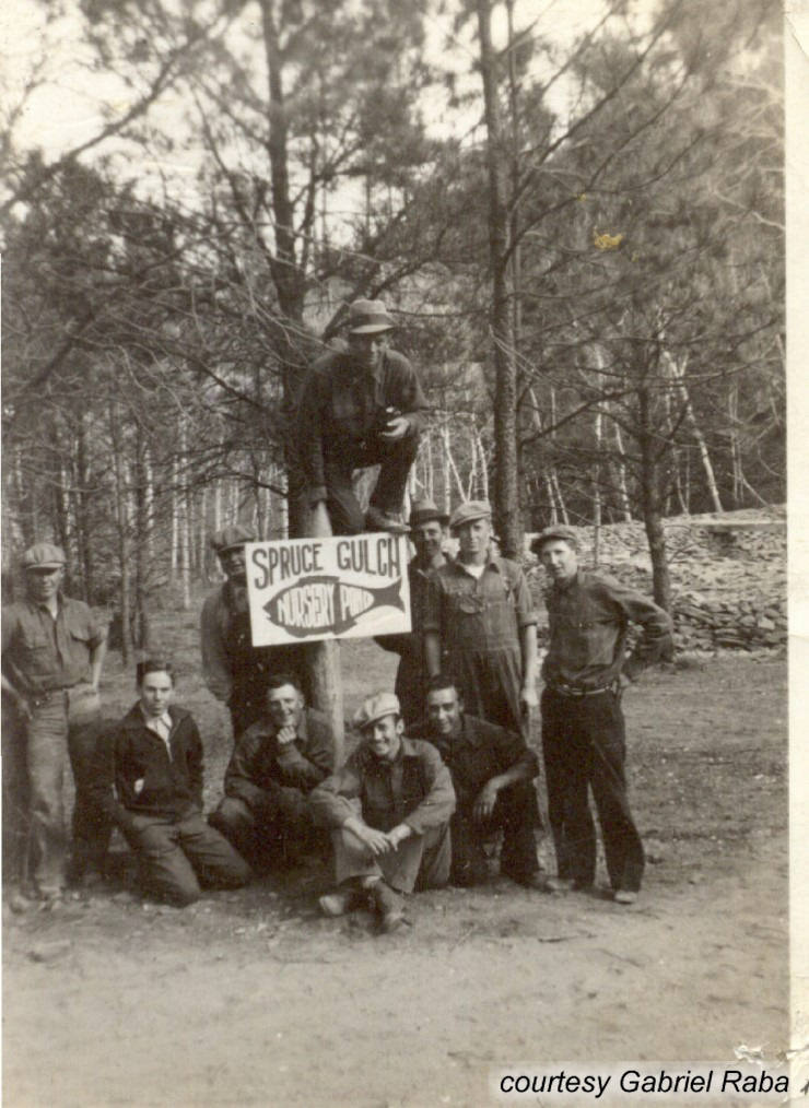 Spruce Gulch sign and group Spruce Gulch sign and group
