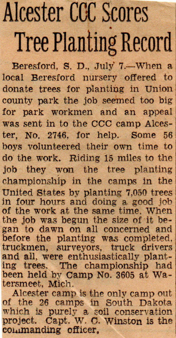 Tree Planting Record Tree Planting Record