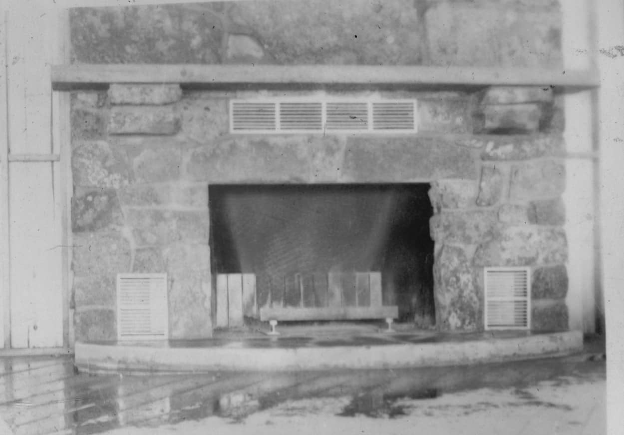 Camp Bismark fireplace