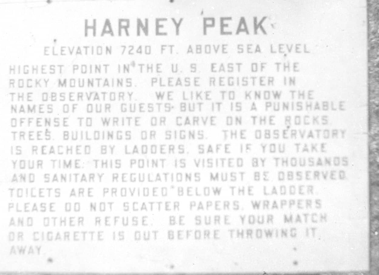 Harney Peak sign