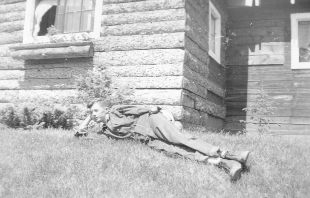 man resting on lawn