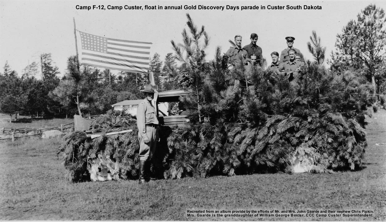 Camp F-12 Camp Custer, float in Gold Discovery Days parade in Custer South Dakota Camp F-12 Camp Custer, float in Gold Discovery Days parade in Custer South Dakota