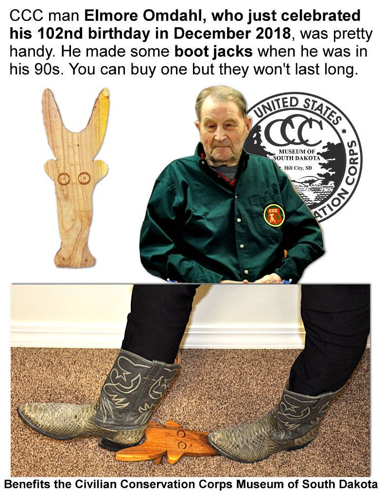 Elmore handcrafted some boot jacks. Elmore handcrafted some boot jacks.